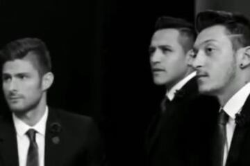 Alexis Sánchez en su faceta de modelo para GQ Style, junto a Olivier Giroud y Mesut Ozil.