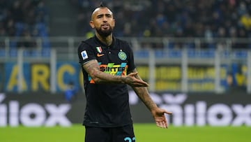 Arturo Vidal (FC Inter) during the Italian championship Serie A football match between FC Internazionale and SSC Napoli on November 21, 2021 at Giuseppe Meazza stadium in Milan, Italy - Photo Morgese-Rossini / DPPI
 AFP7 
 21/11/2021 ONLY FOR USE IN SPAIN