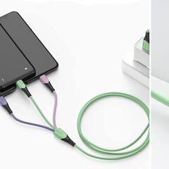 Carga hasta tres dispositivos a la vez con este cable USB, con un 54% de descuento