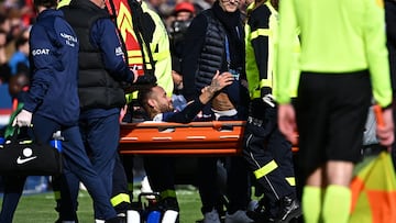 The Brazilian winger came off in the game against Lille after a nasty fall led him to twisting his ankle.