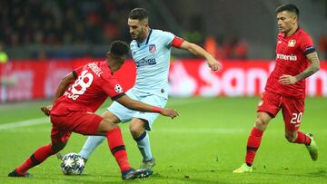 Koke, en el partido entre Atlético y Bayer Leverkusen.