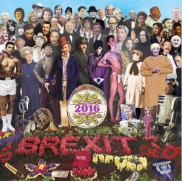 La imagen viral que homenajea a los fallecidos en 2016. Ha sido realizada por el artista Chris Barker, quien ha utilizado la portada del álbum 'Sgt. Pepper's Lonely Hearts Club Band' de los Beatles sustituyendo a los personajes originales por los fallecidos.