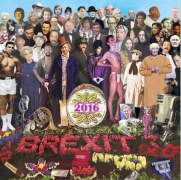 La imagen viral que homenajea a los fallecidos en 2016. Ha sido realizada por el artista Chris Barker, quien ha utilizado la portada del álbum 'Sgt. Pepper's Lonely Hearts Club Band' de los Beatles sustituyendo a los personajes originales por los fallecidos.