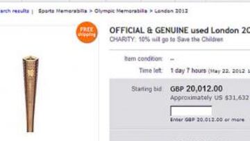 Las antorchas utilizadas en el recorrido salen a subasta