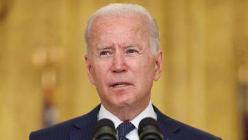 FILE PHOTO: U.S. President Joe Biden delivers remarks about Afghanistan, from the East Room of the White House in Washington, U.S. August 26, 2021. REUTERS/Jonathan Ernst/File Photo