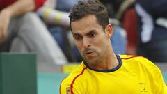 Santiago Giraldo, tenista colombiano que se retir&oacute; en la serie de Copa Davis ante Chile