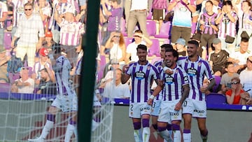Valladolid. 1/10/2023. 8 jornada Liga HIPERMOTION Real Valladolid - Burgos CF.
Gol de Monchu
Photogenic/Miguel Ángel Santos