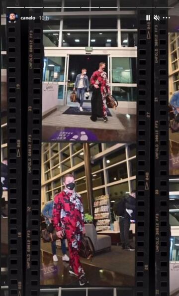 Canelo Álvarez llegando a San Antonio, Texas.