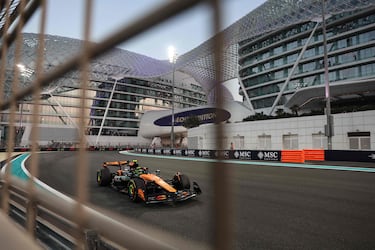 Lando Norris durante la carrera del Gran Premio de Abu Dabi.