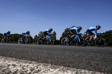 El equipo ciclista Movistar Team de España.