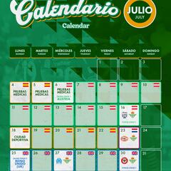 El calendario de pretemporada del Betis