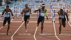 De izquierda a derecha, Orlando Ortega (3&ordm;), el estadounidense Aries Merritt (6&ordm;) el jamaicano Omar McLeod (ganador) y el norteamericano David Oliver (4&ordm;). 