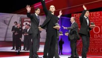 Nadal, Lorenzo y Márquez en los Premios AS de 2010.
