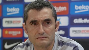 Valverde, en la conferencia de prensa de este sábado.