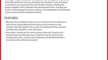 Lo que sabemos y lo que no sobre Metroid Prime 4