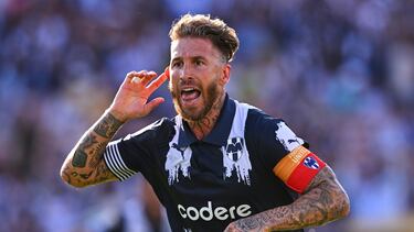 Sergio Ramos celebrates his goal 1-0 of Monterrey during the match between CF Monterrey and FC Internazionale Milano as part of Group E to 2025 FIFA Club World Cup, at Rose Bowl Stadium on June 17, 2025 in Pasadena, Los Angeles California, United States.