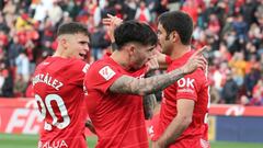 Antonio Sánchez celebra un gol con el Mallorca.