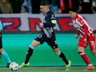 Iago Aspas durante el partido contra el Estrella Roja.