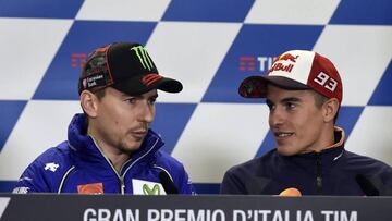 Marc Márquez junto a Lorenzo en la rueda de prensa de Mugello.