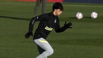 João Félix, en el entrenamiento del Atlético.