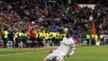 Sergio Ramos celebra el 2-1.
