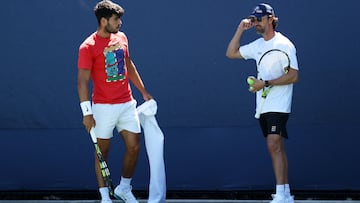 Carlos Alcaraz y Juan Carlos Ferrero, en el US Open.