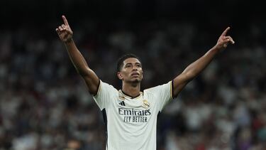 Jude Bellingham celebra el gol que logró ante el Union Berlin.