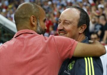 Pep Guardiola y Rafael Benítez.