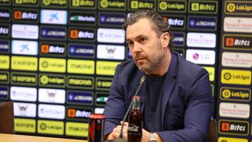 Sergio González durante su presentación como entrenador del Cádiz.