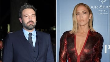 Collage de Ben Affleck y Jennifer Lopez con im&aacute;genes de Getty Images.