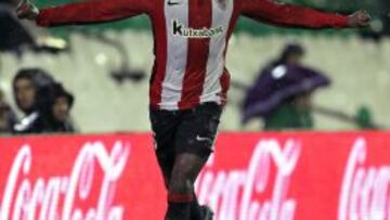LANZADO. Iñaki Williams celebró por primera vez dos goles desde que viste la camiseta rojiblanca, el segundo con especial ilusión.