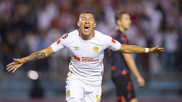  Kevin Lopez celebrates his goal 1-0 of Olimpia  during the game Olimpia (HON) VS Atlas (MEX), corresponding to Round of 16 first leg match of the 2022 Scotiabank Concacaf Champions League, at Olimpico Metropolitano Stadium, on March 08, 2023.

<br><br>

Kevin Lopez celebra su gol 1-0 de Olimpia durante el partido Olimpia (HON) VS Atlas (MEX), correspondiente al partido de Ida de octavos de final de la Liga de Campeones Scotiabank Concacaf 2022, en el Estadio Olimpico Metropolitano , el 08 de Marzo de 2023.