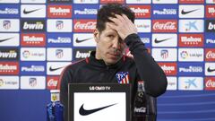 Simeone en rueda de prensa.