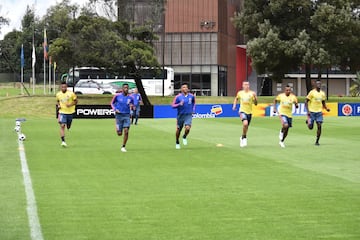 La Selección Colombia trabaja en la Sede de la Federación Colombiana de Fútbol en Bogotá con el grupo casi completo. Fabra, Borja, Mateus, Lerma y compañía se alistan para el partido de despedida, el viaje a Italia y el Mundial.