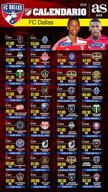 FC Dallas schedule MLS 2018