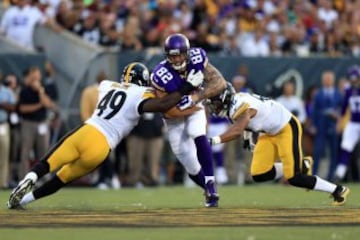 Vikings y Steelers utilizaron a pocos titulares en el partido del domingo. El que sí jugó fue el tight end de Minnesota, Kyle Rudolph, que reaparecía después de perderse la mayor parte de la pasada temporada.
