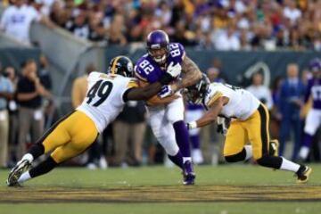 Vikings y Steelers utilizaron a pocos titulares en el partido del domingo. El que s¨ª jug¨® fue el tight end de Minnesota, Kyle Rudolph, que reaparec¨ªa despu¨¦s de perderse la mayor parte de la pasada temporada.
