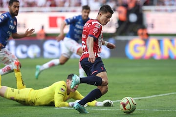 Durante el partido Guadalajara vs Necaxa, Correspondiente a la Jornada 14 del Torneo Clausura 2023 de la Liga BBVA MX, en el Estadio Akron, el 08 de Abril de 2023.