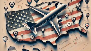 Image of plane over the USA