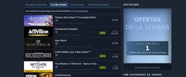 Horizon Zero Dawn (PlayStation) se sitúa como el juego más vendido en Steam