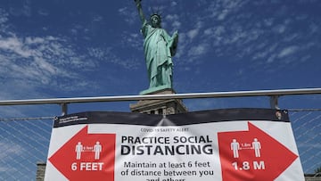 The Statue of Liberty is pictured as New York enters Phase 4 of reopening following the outbreak of the coronavirus disease (COVID-19) in New York City, New York, U.S., July 20, 2020. REUTERS/Carlo Allegri