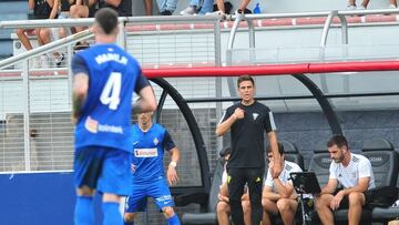 Lisci se mostró muy crítico con sus jugadores al final del partido ante el Amorebieta.