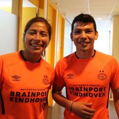 Cecilia Santiago se encontró con Hirving Lozano en el PSV