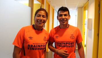 Cecilia Santiago se encontró con Hirving Lozano en el PSV