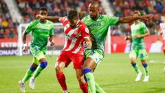 El delantero espa&ntilde;ol del Girona, Cristian Portu, durante un partido.