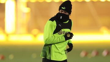 Haaland, durante un entrenamiento del Dortmund.