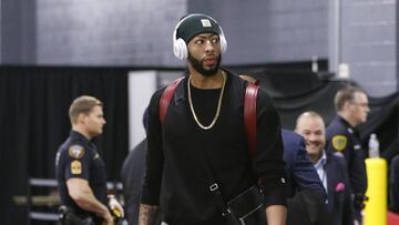 Anthony Davis, antes de un partido de New Orleans Pelicans.