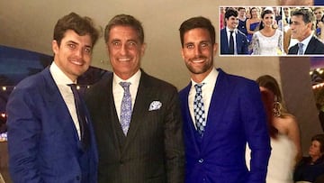 M&iacute;chel con sus hijos &Aacute;lvaro y Adri&aacute;n Gonz&aacute;lez, en la boda del primero