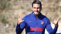 Koke durante un entrenamiento con el Atl&eacute;tico. 