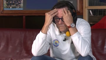 Auténtico calvario: el sufrimiento de Roncero mientras iban cayendo los goles culés fue total